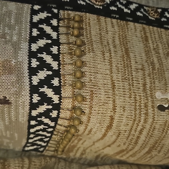 VTG STORYBOOK KNITS 1980s African Tribal Animal Print Marled Cardigan Sweater - Picture 10 of 16